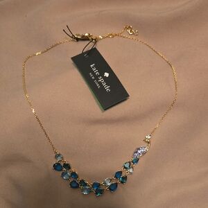 kate spade Gold Necklace with Blue and Teal Gemstones